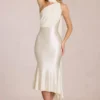 Giada Scarf-Detail Midaxi Dress in Ivory