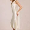 Giada Scarf-Detail Midaxi Dress in Ivory