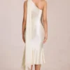 Giada Scarf-Detail Midaxi Dress in Ivory