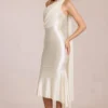 Giada Scarf-Detail Midaxi Dress in Ivory