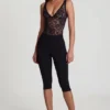 Giuliana Ponte Jersey Cropped Capri Trousers in Black