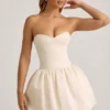 Gloriana Convertible Bow-Detail Bubble Hem Midaxi Dress in Ivory