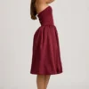 Gloriana Convertible Bow-Detail Bubble Hem Midaxi Dress in Wine Red