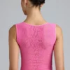 Gracie Embellished Lace-Up High-Neck Top in Bubblegum Pink