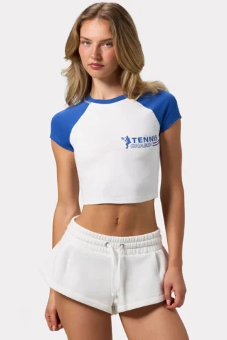 Graphic-Print Cropped T-Shirt in White