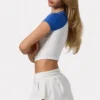 Graphic-Print Cropped T-Shirt in White