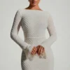 Grazina Embellished Open-Back A-Line Mini Dress in White