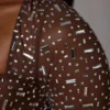 Guilia Sheer Embellished Long Sleeve Crop Top in Deep Cocoa