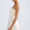 Haisley Bandeau Structured Tulip Mini Dress in Ivory