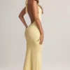 Hallie Modal Halterneck Maxi Dress in Lemon Sherbet