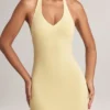 Hallie Modal Halterneck Maxi Dress in Lemon Sherbet