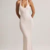 Hallie Modal Halterneck Maxi Dress in Stripe Print