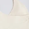 Halterneck Open-Back Tank Top in Ivory Marl