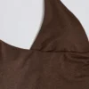 Halterneck Open-Back Tank Top in Pecan Marl