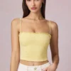 Hania Modal Broderie Anglaise Camisole Top in Lemon Yellow
