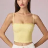 Hania Modal Broderie Anglaise Camisole Top in Lemon Yellow