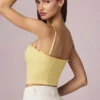 Hania Modal Broderie Anglaise Camisole Top in Lemon Yellow