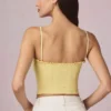 Hania Modal Broderie Anglaise Camisole Top in Lemon Yellow