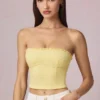 Hania Modal Broderie Anglaise Camisole Top in Lemon Yellow