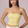 Hania Modal Broderie Anglaise Camisole Top in Lemon Yellow