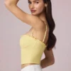 Hania Modal Broderie Anglaise Camisole Top in Lemon Yellow