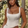Hannie Lace-Up Corset Top in Ivory