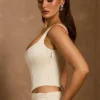 Hannie Lace-Up Corset Top in Ivory