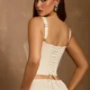 Hannie Lace-Up Corset Top in Ivory