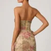 Harlie Embellished Sweetheart-Neck A-Line Mini Dress in Rose Hotfix
