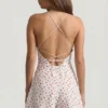 Helaia Ruched Backless Playsuit in Cherry Print