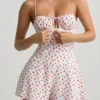 Helaia Ruched Backless Playsuit in Cherry Print