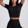 High Waist Define Luxe Mini Shorts in Black