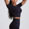 High Waist Define Luxe Mini Shorts in Black