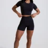 High Waist Define Luxe Mini Shorts in Black