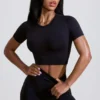 High Waist Define Luxe Mini Shorts in Black