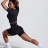 High Waist Define Luxe Mini Shorts in Black