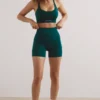 High Waist Define Luxe Mini Shorts in Jade Green