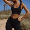 High Waist FlexiRib Biker Shorts in Black