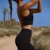 High Waist FlexiRib Biker Shorts in Black
