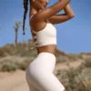 High Waist FlexiRib Biker Shorts in Ivory