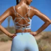 High Waist FlexiRib Mini Shorts in Blue