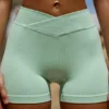 High Waist FlexiRib Mini Shorts in Green
