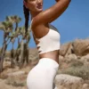 High Waist FlexiRib Mini Shorts in Ivory