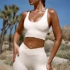 High Waist FlexiRib Mini Shorts in Ivory