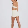 High-Waist Mini Shorts in Cream
