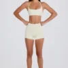 High-Waist Mini Shorts in Cream