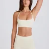 High-Waist Mini Shorts in Cream