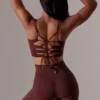 High Waist Super Sculpt Biker Shorts in Burgundy
