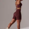 High Waist Super Sculpt Biker Shorts in Burgundy