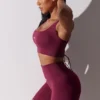High Waist Super Sculpt Biker Shorts in Plum